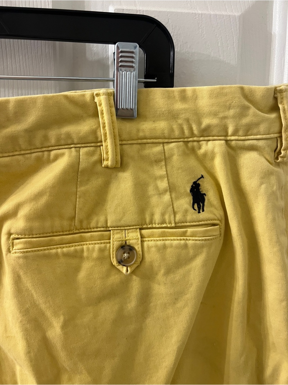 Polo Ralph Lauren Men’s Yellow Cotton Twill Chino 9” Shorts Size 42 - Picture 4 of 5